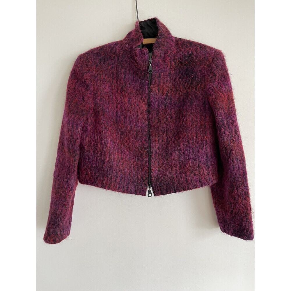 Vintage Earl Rutenberg Collection Cropped Mohair Jacket Raspberry Purple | Sz M